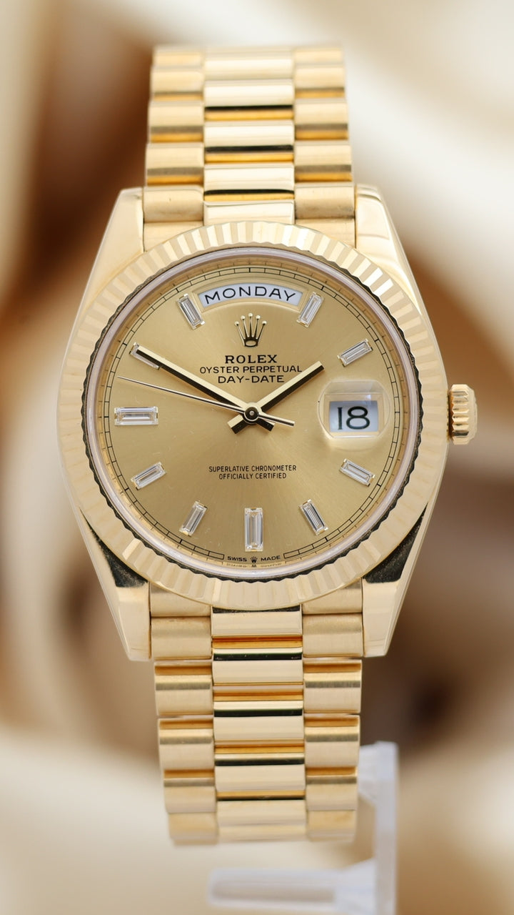 Rolex Day-Date 40 Gelbgold Baguette Dial Automatik LC100 228238 - Thumbnail