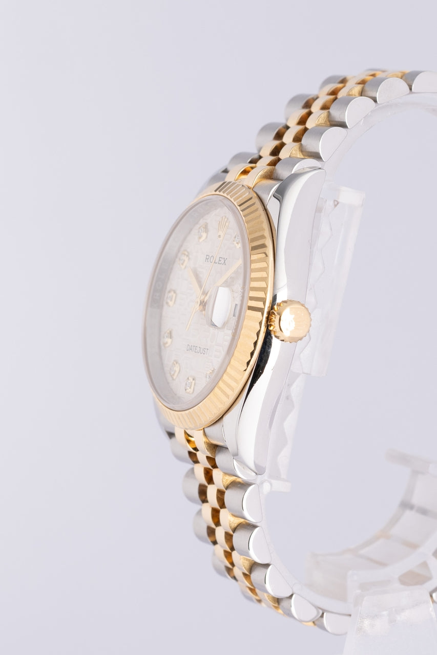 Rolex Datejust 36 Automatik Stahl/Gold Diamond 126233 - Detailansicht 2