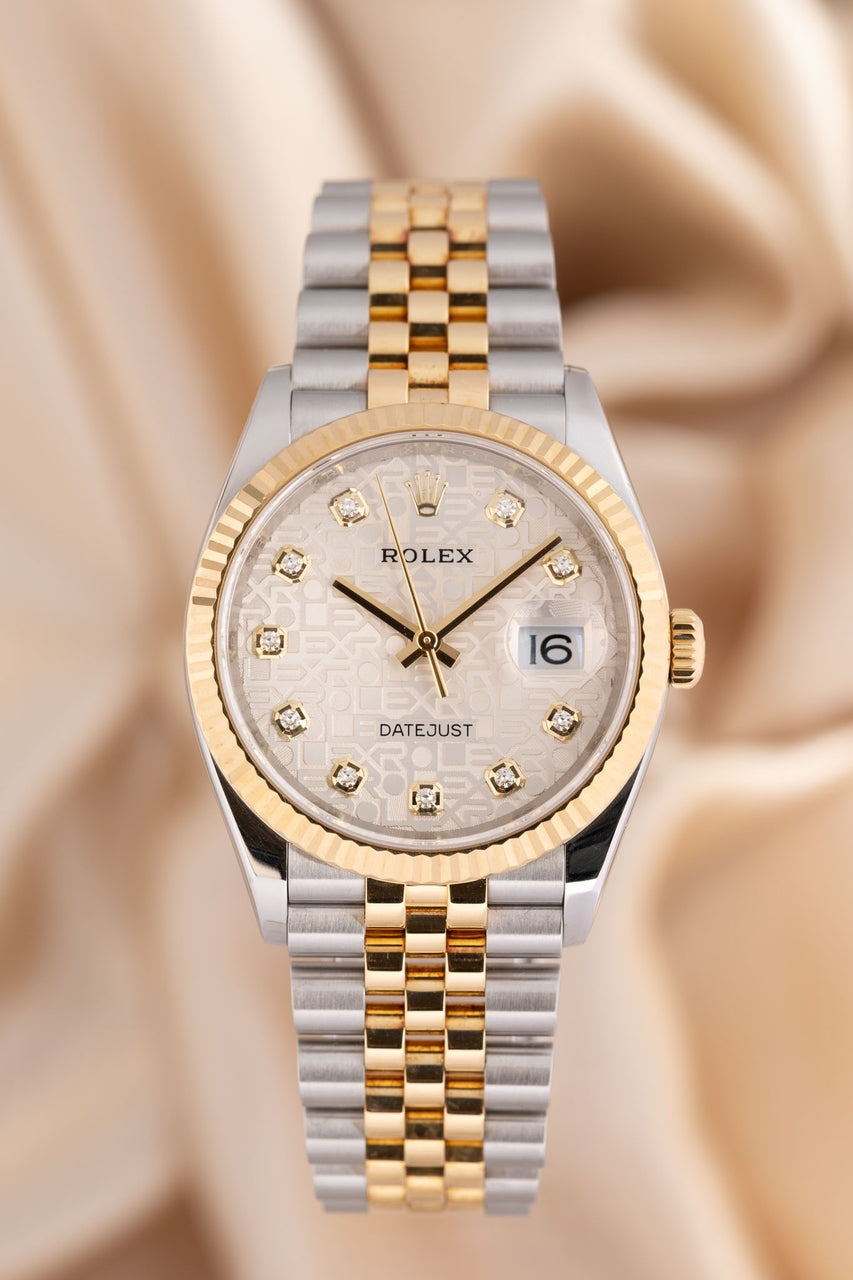 Rolex Datejust 36 Automatik Stahl/Gold Diamond 126233 - Thumbnail