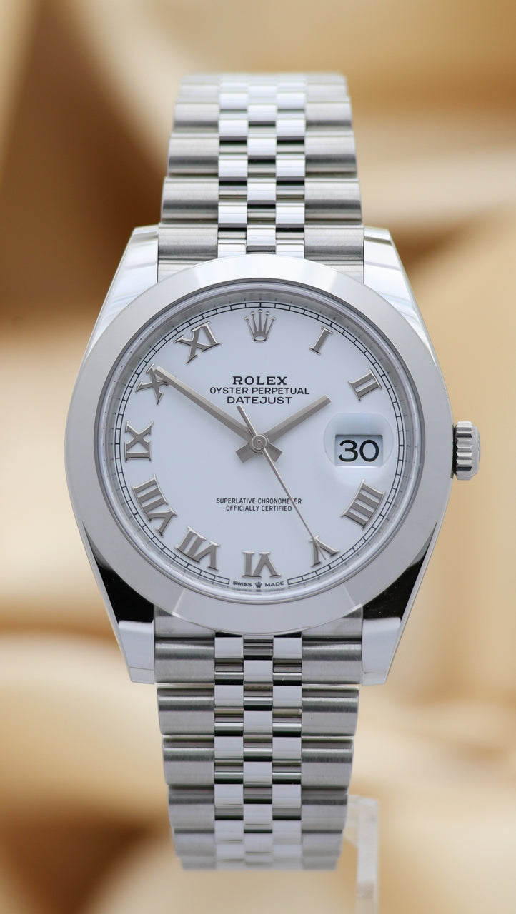 Rolex Datejust Automatik Herrenuhr 41mm Weiß 126300 - Thumbnail