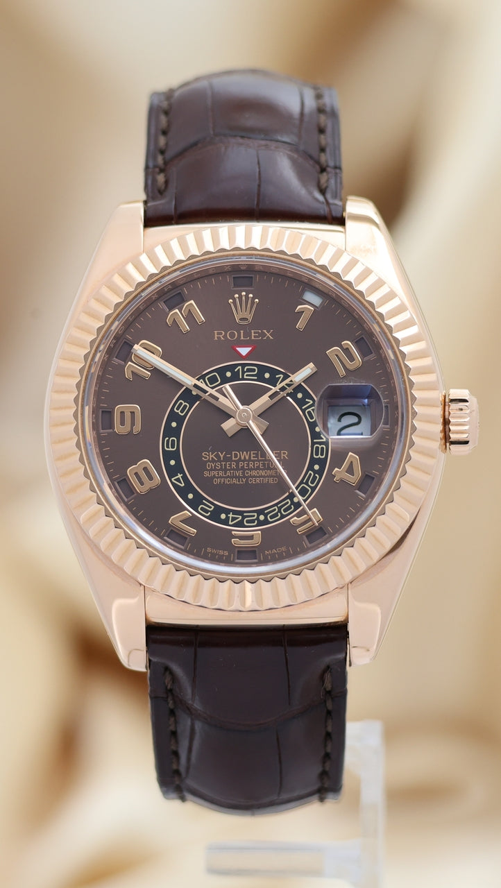 Rolex Sky-Dweller 42mm 18k Rose Gold Chocolate 326135 - Thumbnail
