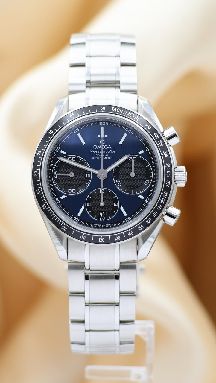 Omega Speedmaster Racing Automatik Blau 40mm 32630405003001 Box + og. Papiere