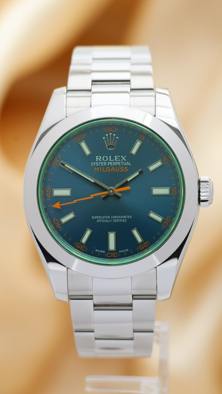 Rolex Milgauss Automatik Herrenuhr Blau 116400GV - Thumbnail