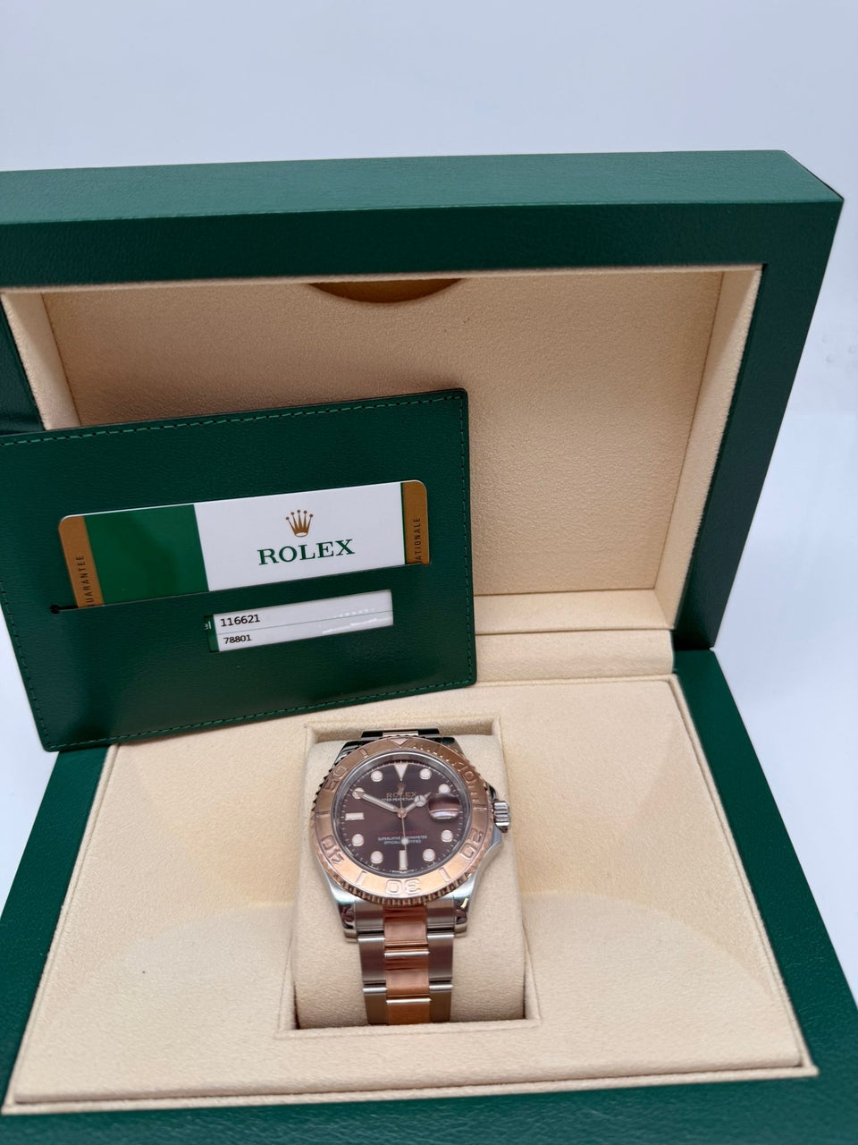 Rolex Yacht-Master 40 Stahl/Roségold Choco-Braun 116621 - Papiere und oder Lieferumfang
