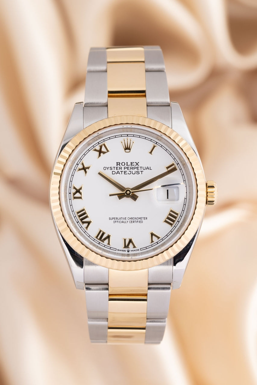 Rolex Datejust 36 Stahl/Gold Automatik Weiß 126233 - Thumbnail