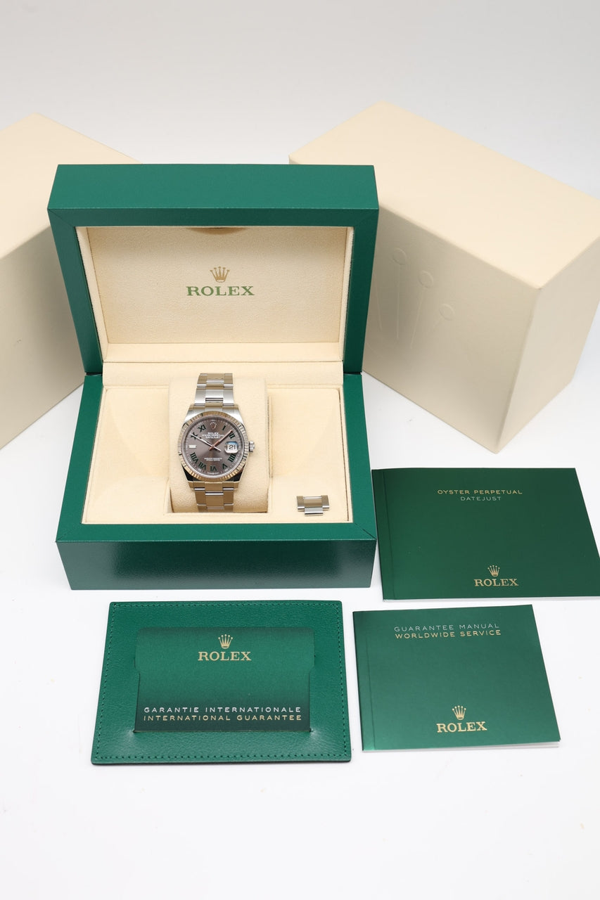 Rolex Datejust 36 Wimbledon Automatik 126234 - Papiere und oder Lieferumfang