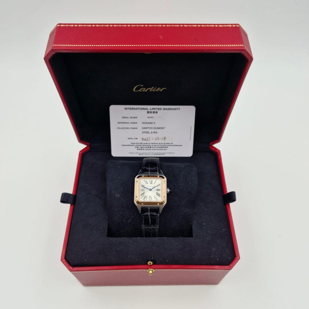 Cartier Santos Dumont 38mm x 27,5mm Quarz W2SA0012 - Papiere und oder Lieferumfang