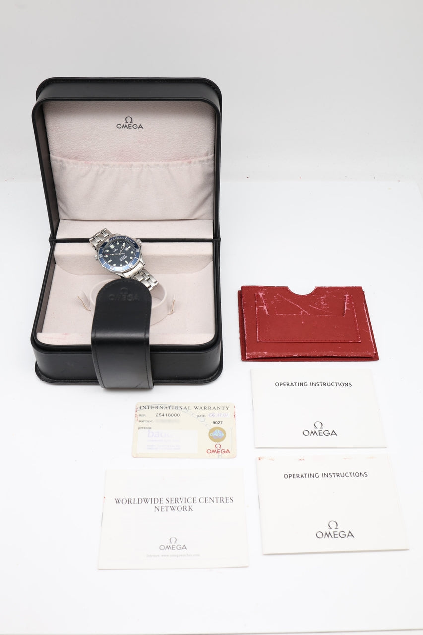Omega Seamaster Diver 300m 41mm blau Quarz James Bond 25418000 - Papiere und oder Lieferumfang