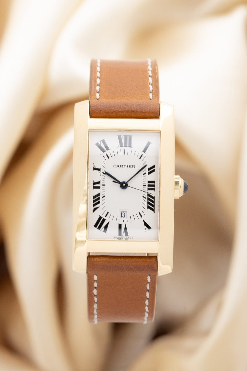 Cartier Tank Américaine 18K Gelbgold Automatik 8172984 - Thumbnail