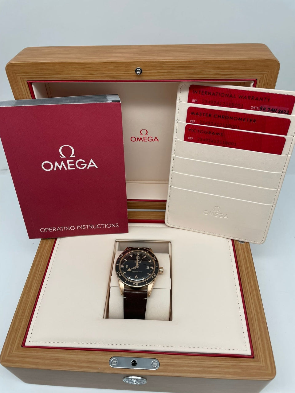 Omega Seamaster 300 Bronze Gold 9K 41mm Automatik   23492412110001 - Papiere und oder Lieferumfang