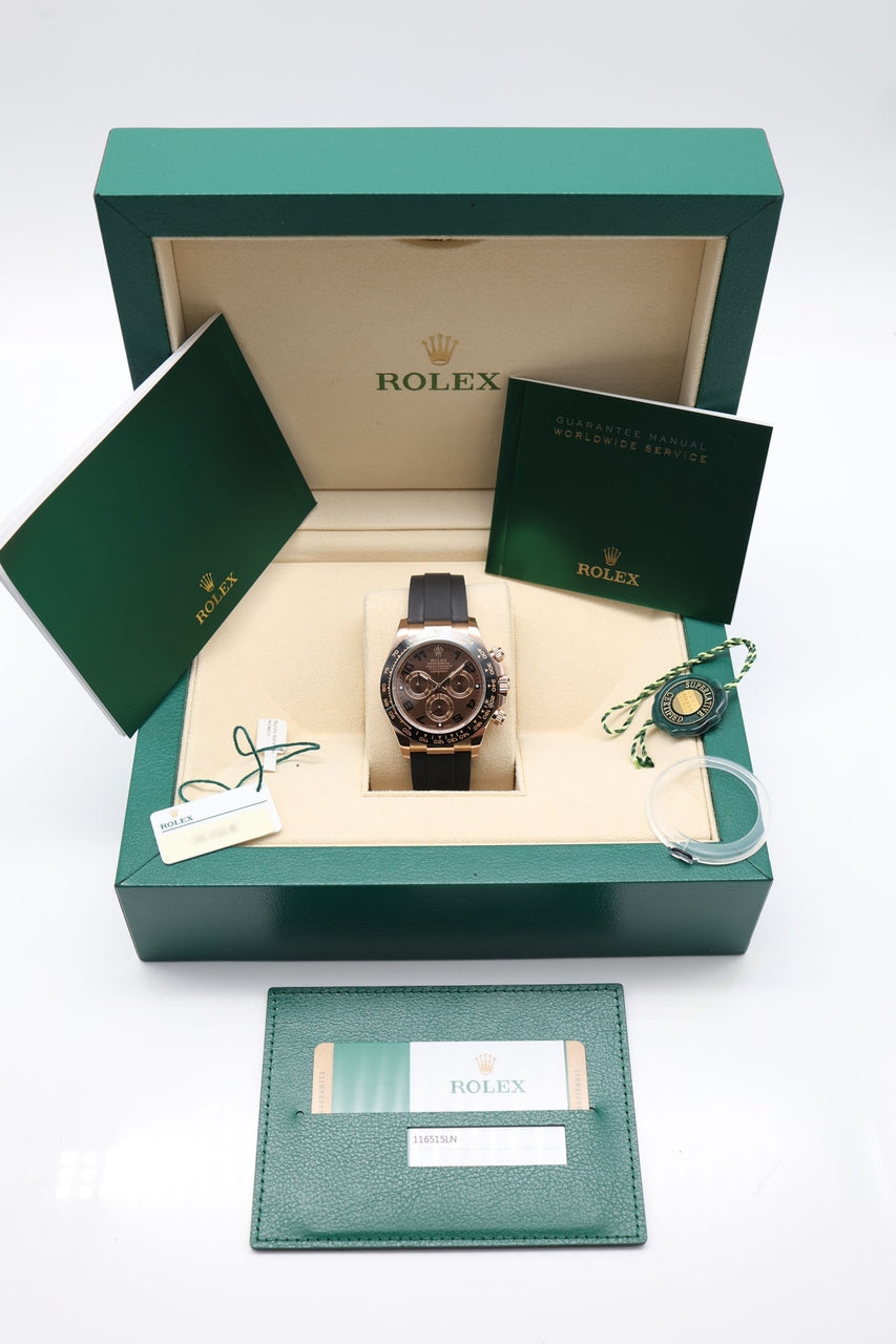 Rolex Daytona Chocolate Arabic Automatik LC100 116515LN - Papiere und oder Lieferumfang