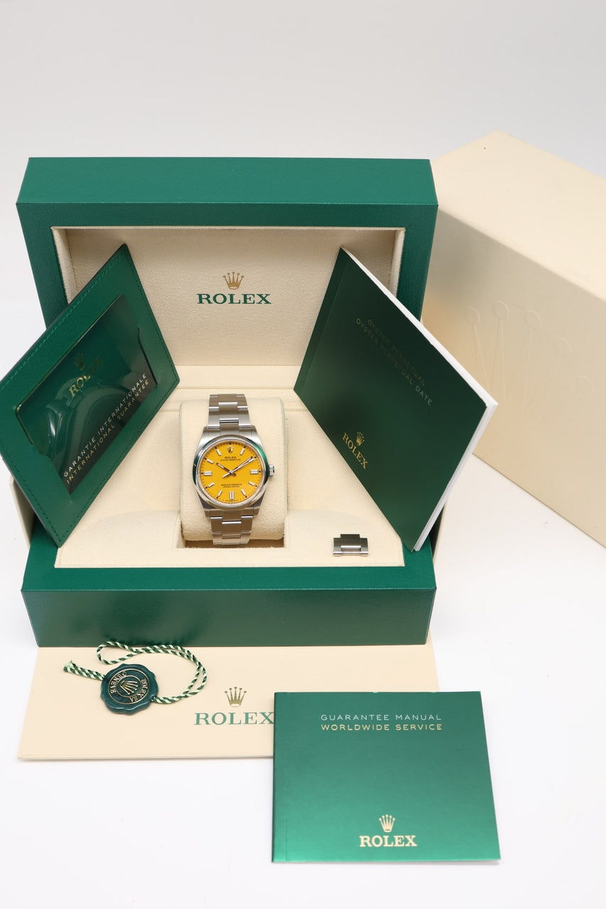 Rolex Oyster Perpetual 36 Gelb 126000 - Papiere und oder Lieferumfang
