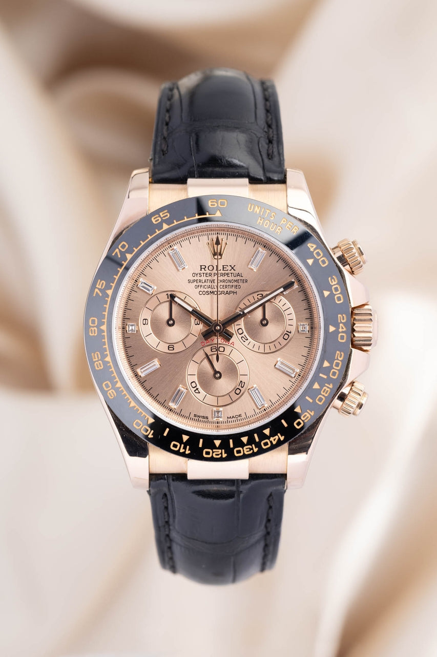 Rolex Daytona Roségold Sundust Baguette Dial 40mm 116515LN - Thumbnail