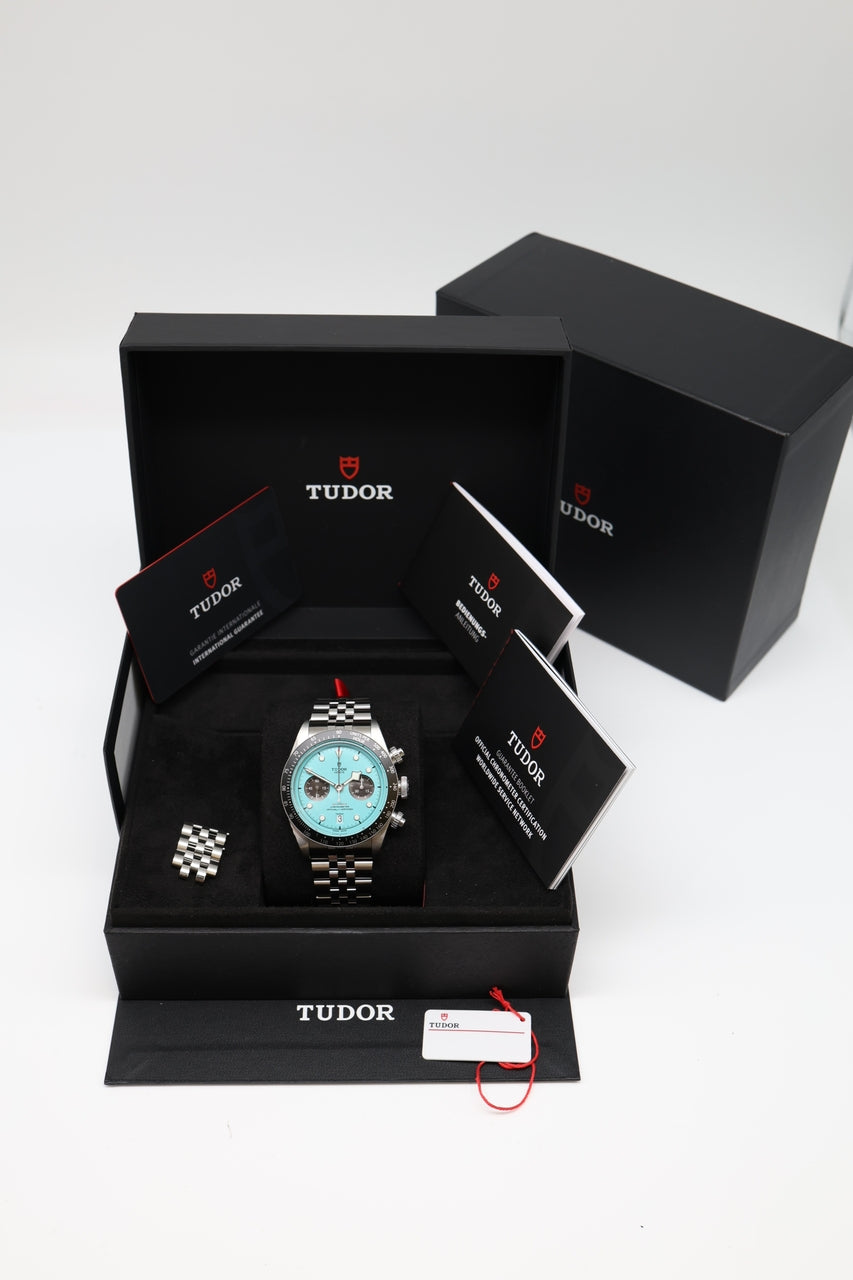 Tudor Black Bay Chrono 41mm "Flamingo Blue" NEU 20226 79360N - Papiere und oder Lieferumfang