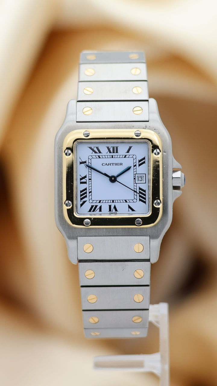 Cartier Santos Stahl Gold Weiß Automatik 2961 - Thumbnail