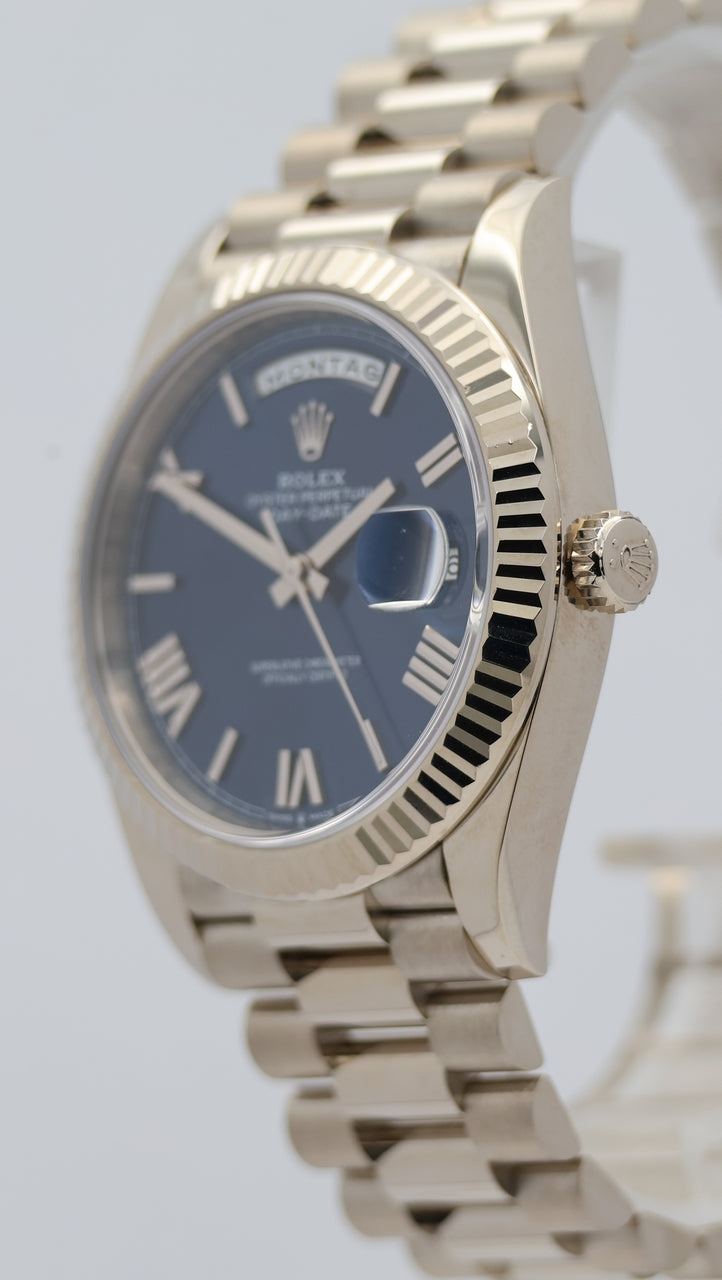 Rolex Day-Date 40mm Automatik Weißgold Blau LC100 228239 Box + og. Papiere