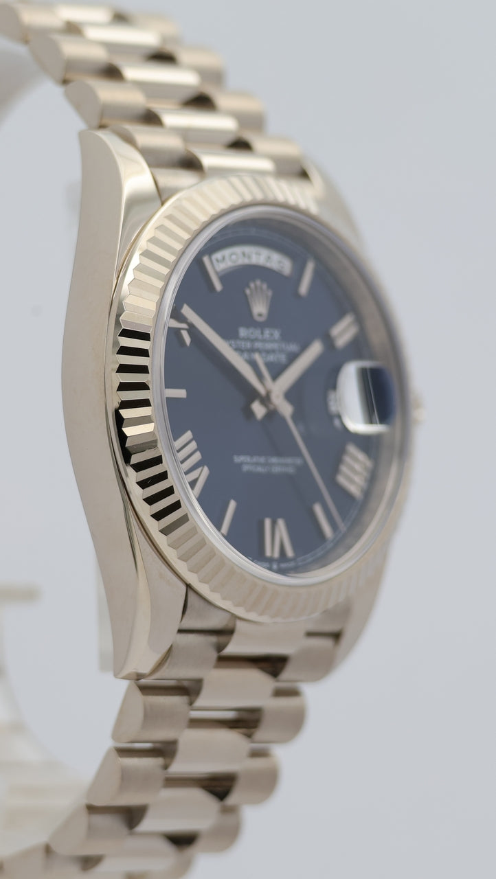 Rolex Day-Date 40mm Automatik Weißgold Blau LC100 228239 Box + og. Papiere
