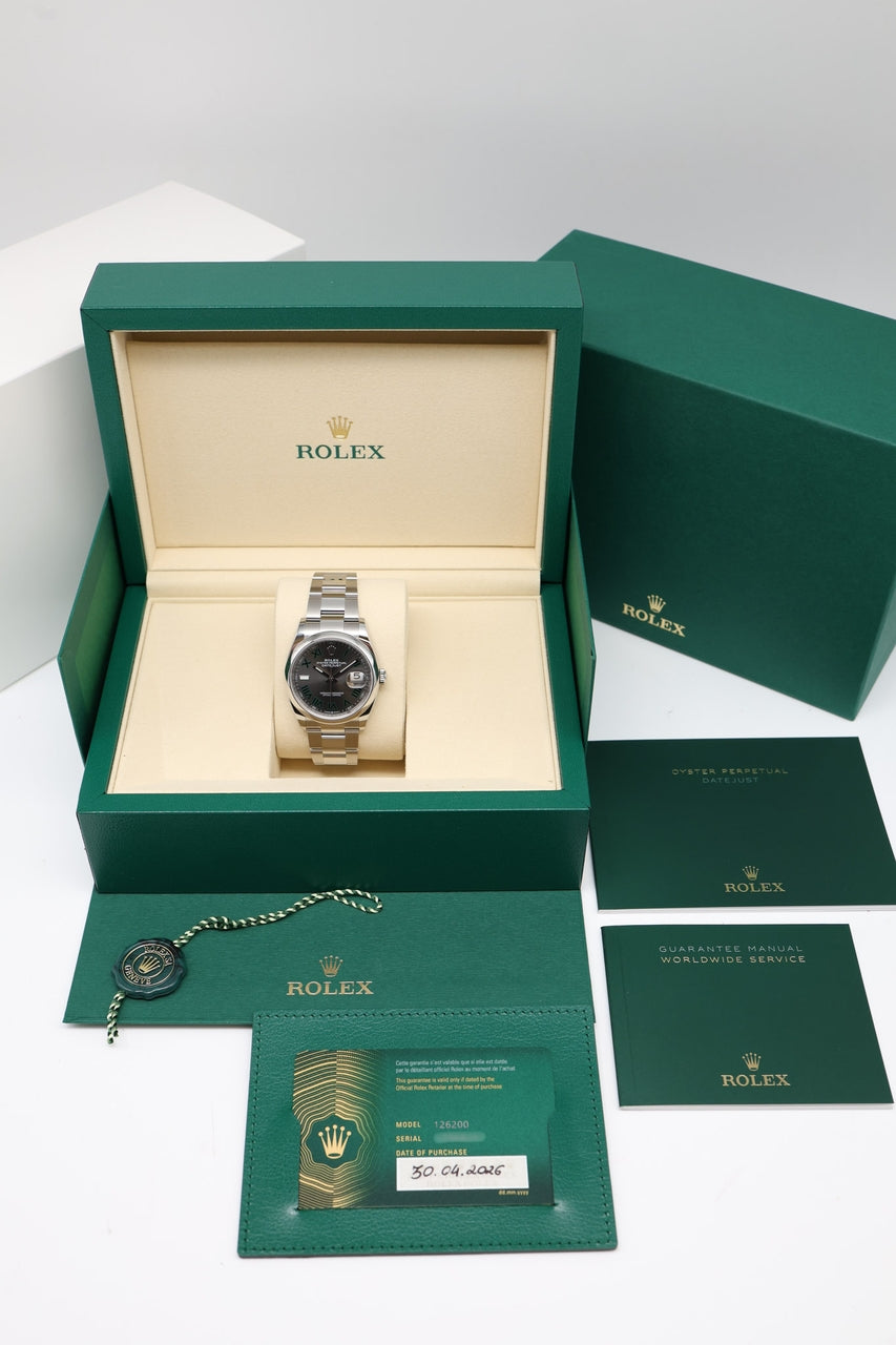 Rolex Datejust 36mm Wimbledon 2026 Automatik Herrenuhr  126200 - Papiere und oder Lieferumfang