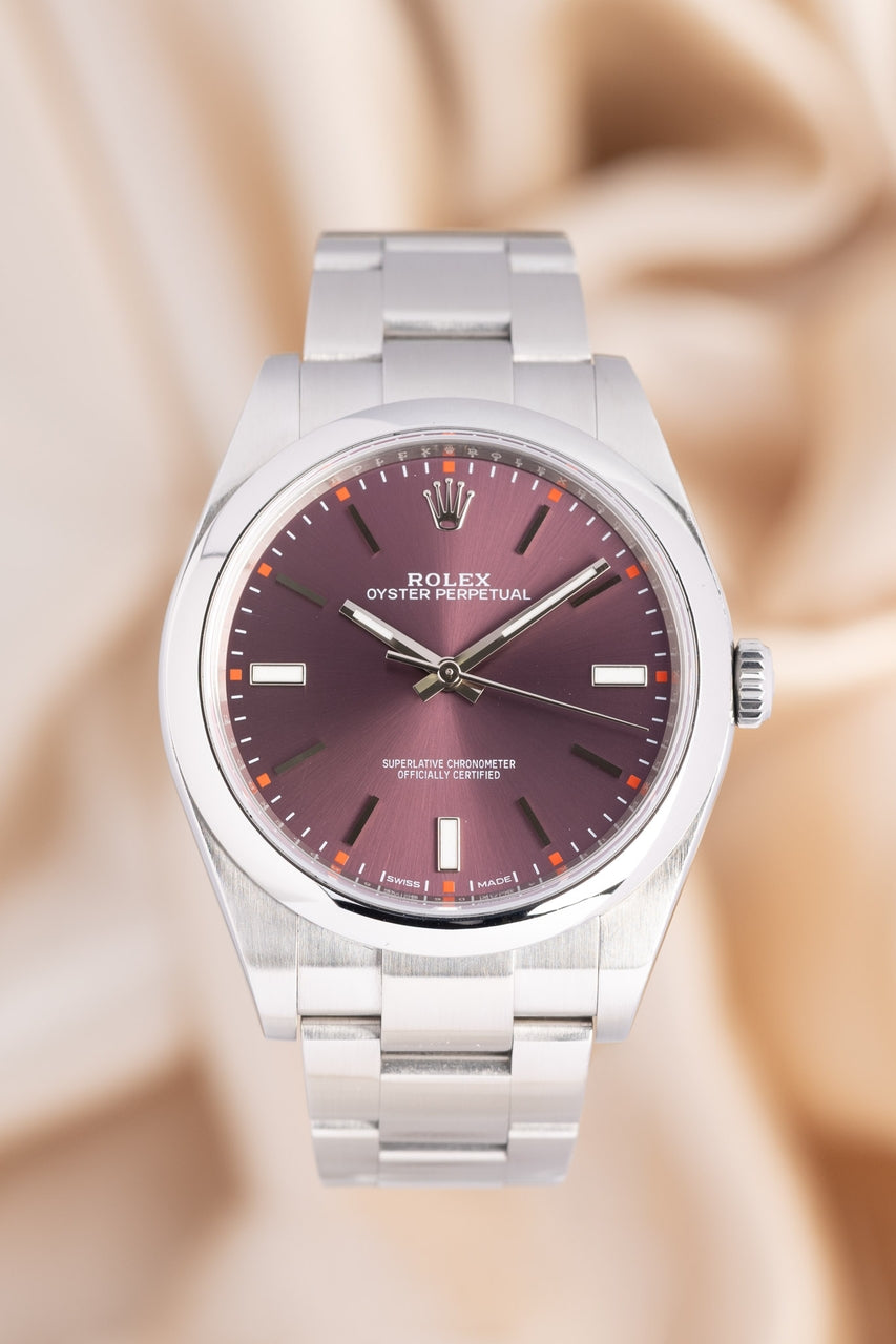 Rolex Oyster Perpetual 39 Red Grape Purple Violett 114300 - Thumbnail