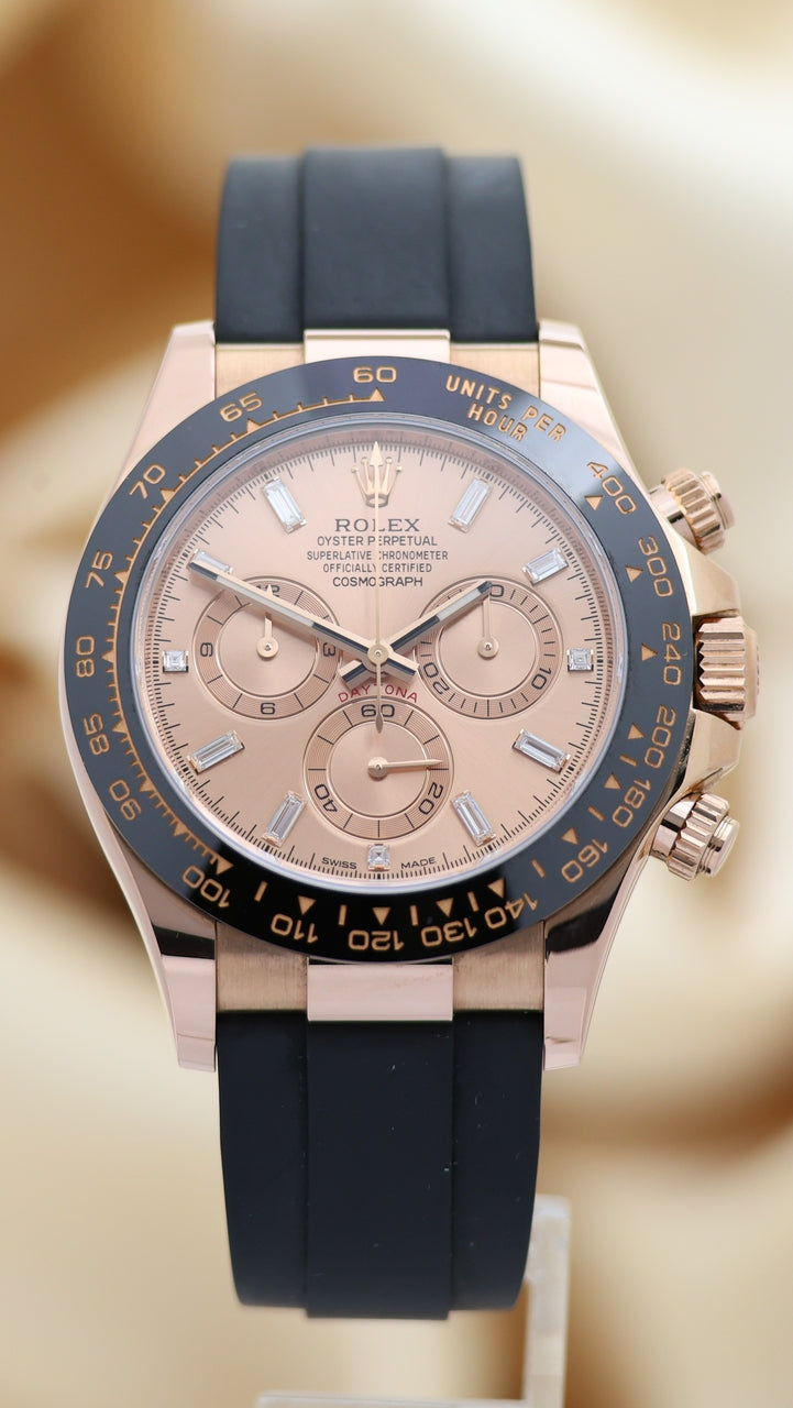 Rolex Daytona Roségold Sundust Baguette Dial 40mm 116515 - Thumbnail