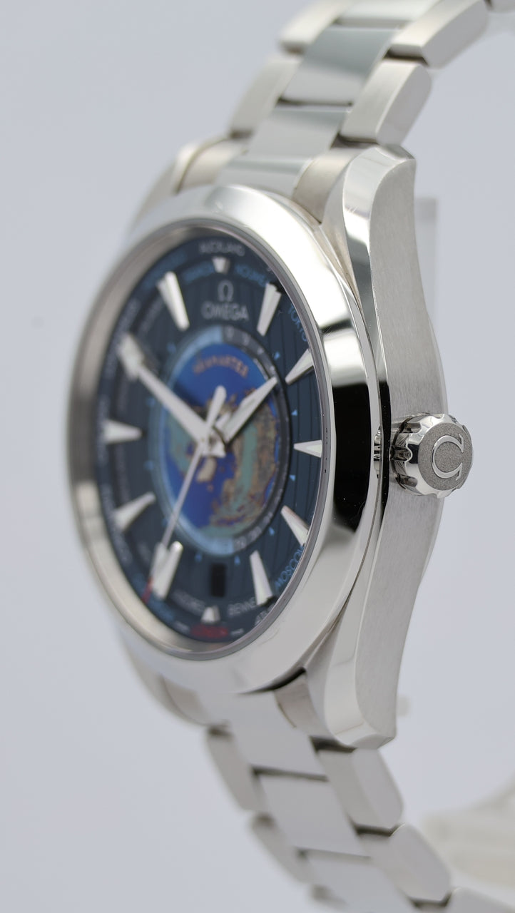 Omega Seamaster Aqua Terra Worldtimer 43mm Automatik 22010432203001 Box + og. Papiere