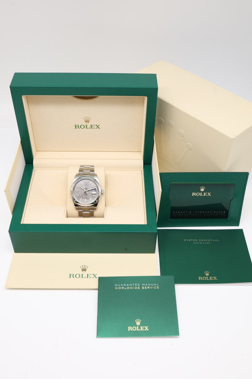 Rolex Datejust 41 Rhodium 126300 - Papiere und oder Lieferumfang
