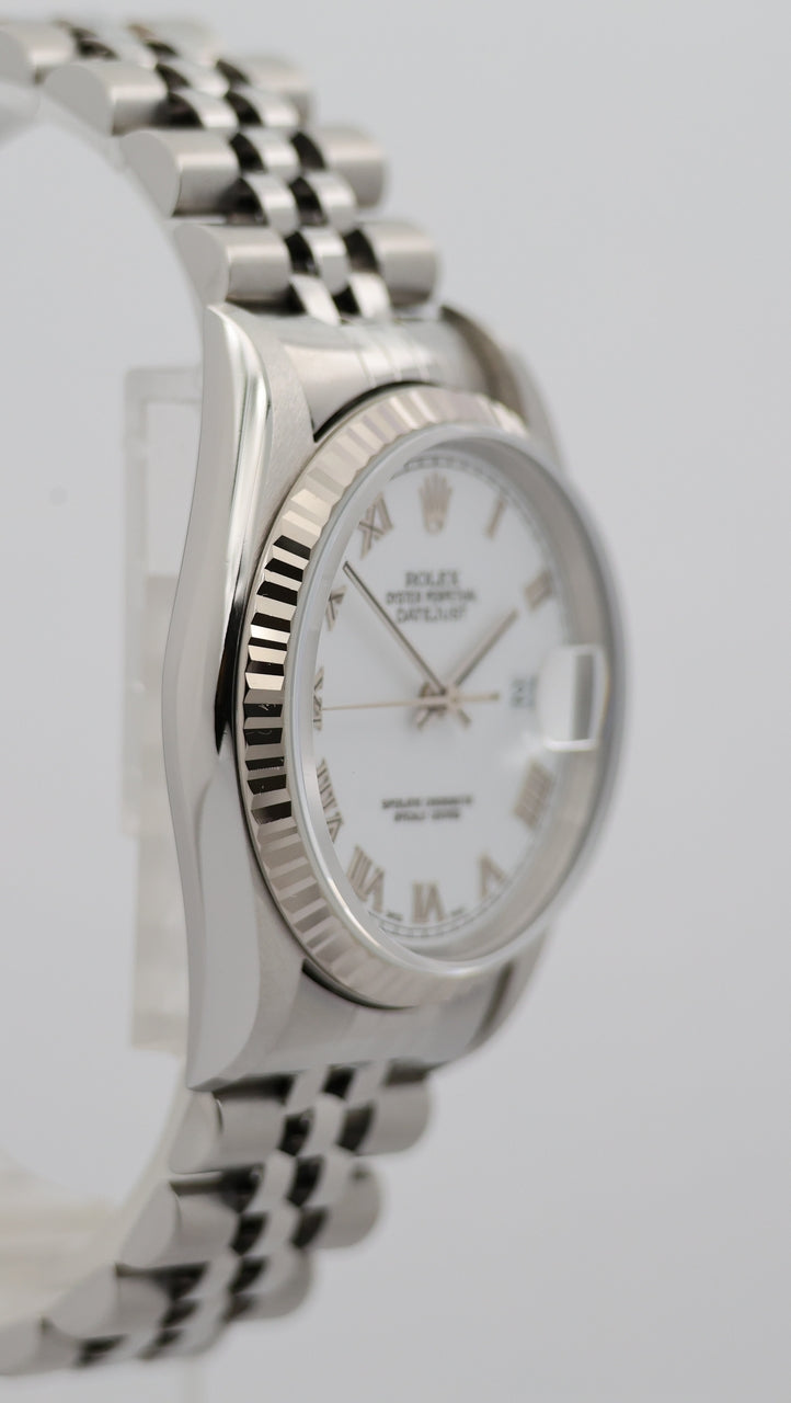 Rolex Datejust 36 Automatik Herrenuhr Weiß 16234 - Detailansicht 8