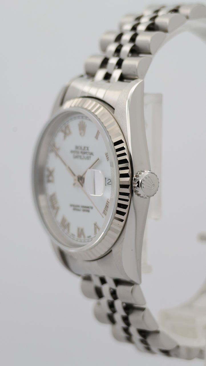 Rolex Datejust 36 Automatik Herrenuhr Weiß 16234 - Detailansicht 7