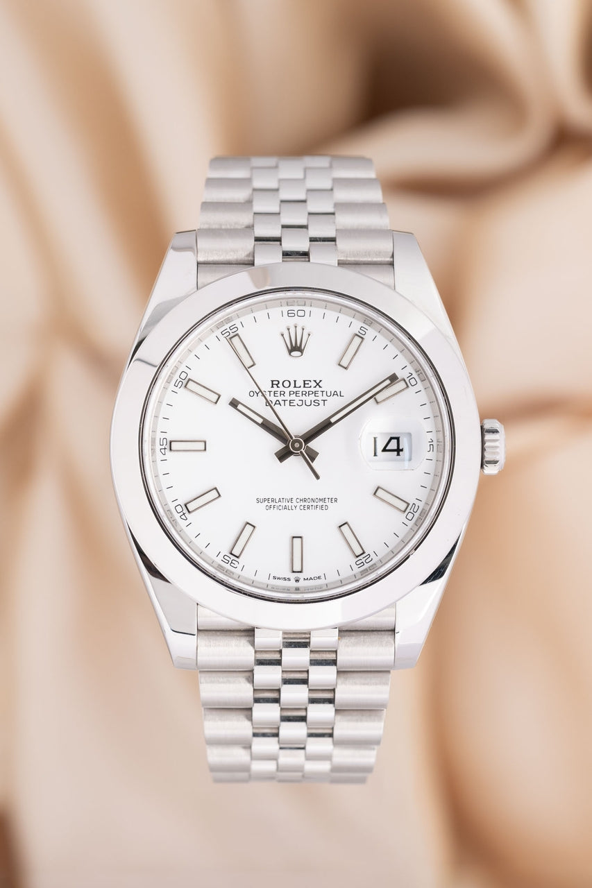 Rolex Datejust  Jubilee weiß Automatik Herrenuhr 41mm Weiß  126300 - Thumbnail