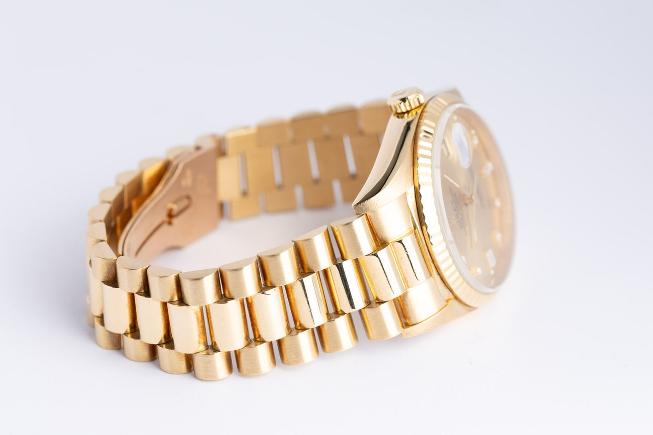 Rolex Day-Date 36 President 18k Gelbgold "Diamond Dial" 18238 - Detailansicht 6