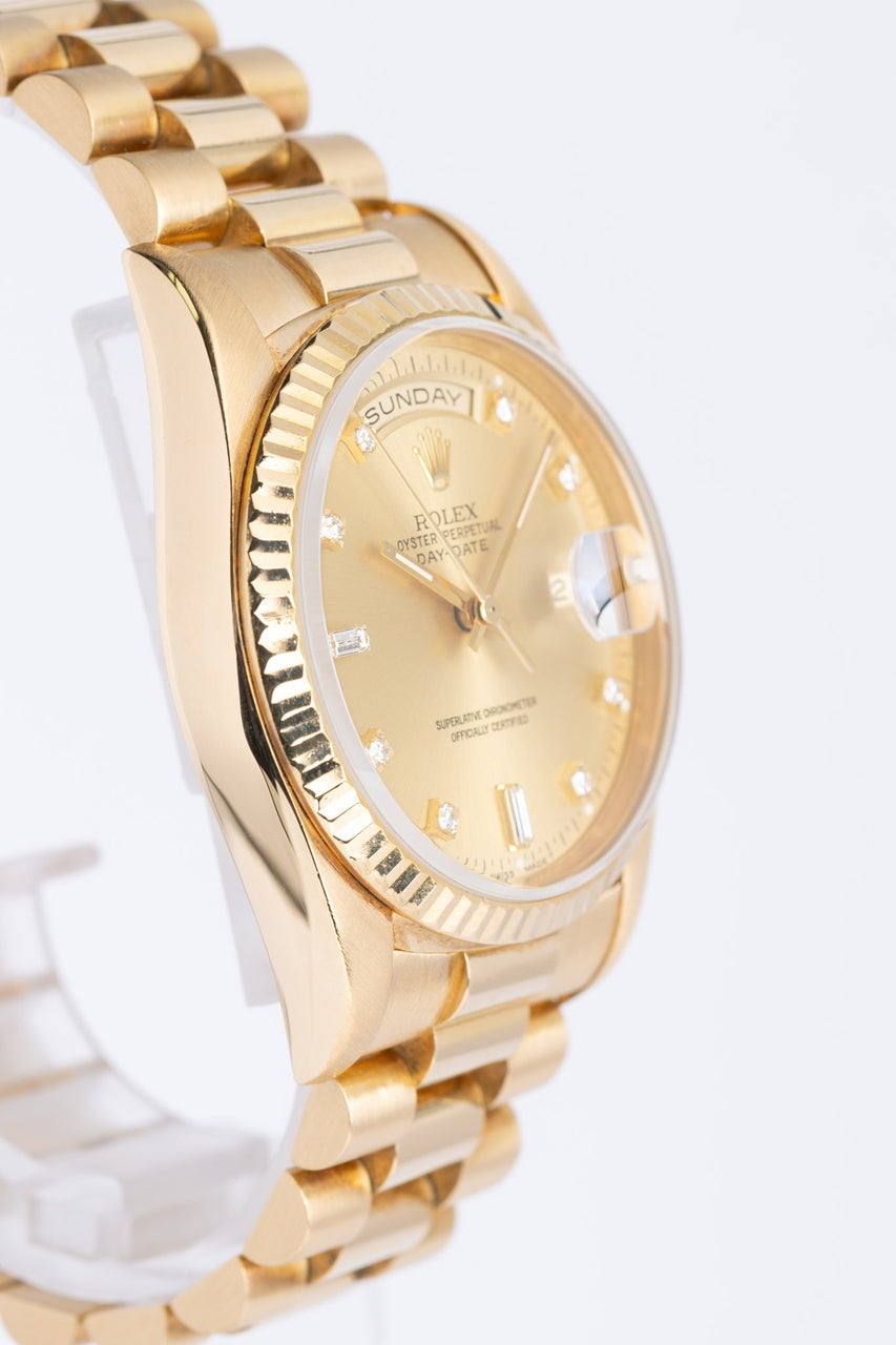 Rolex Day-Date 36 President 18k Gelbgold "Diamond Dial" 18238 - Detailansicht 1
