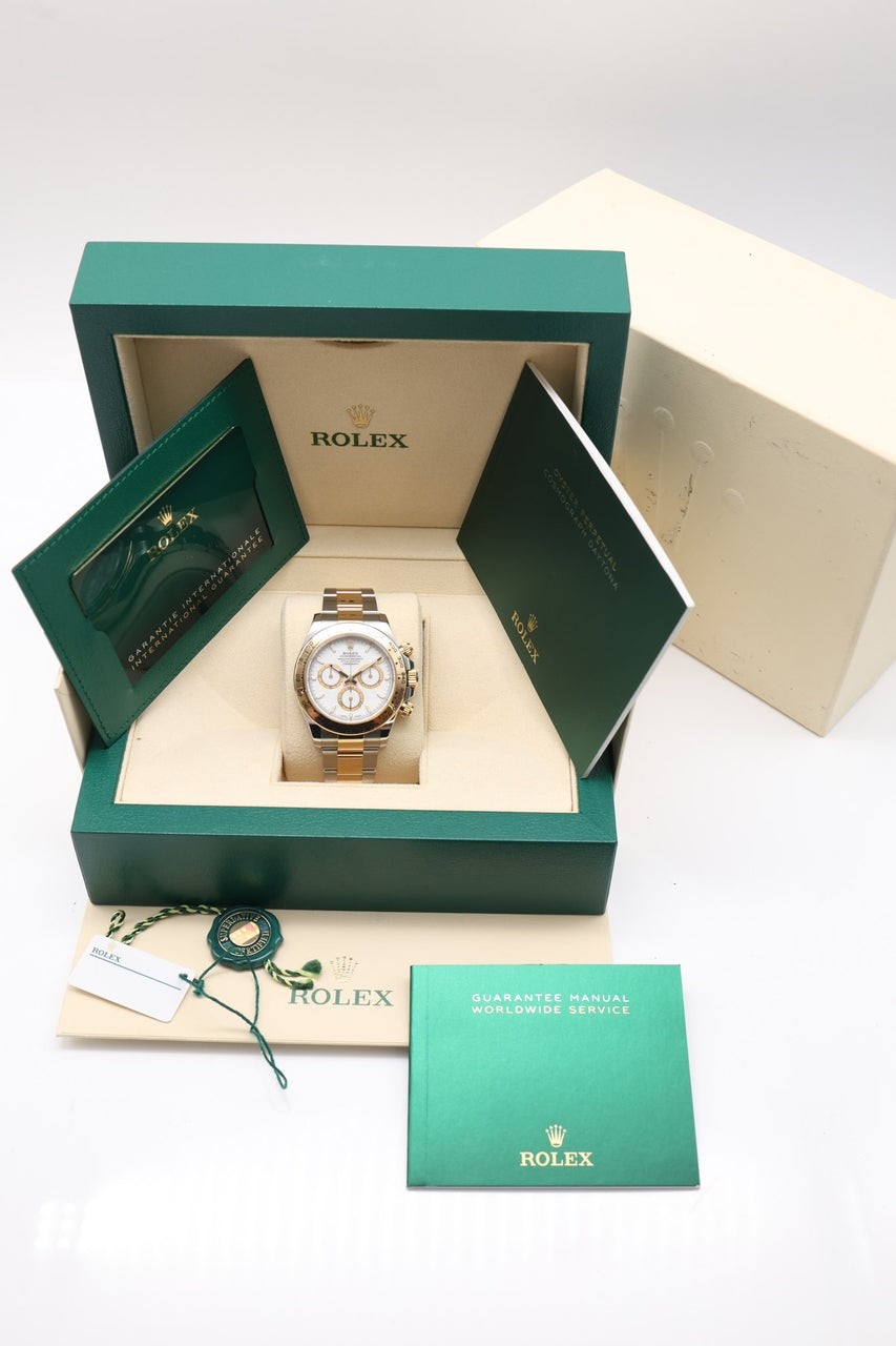 Rolex Daytona Stahl/Gold Automatik Weiß 126503 - Papiere und oder Lieferumfang