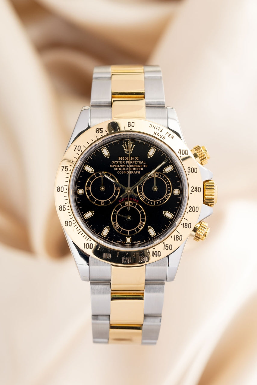 Rolex Daytona Gold/Stahl 40mm Automatik Schwarz 116523 - Thumbnail