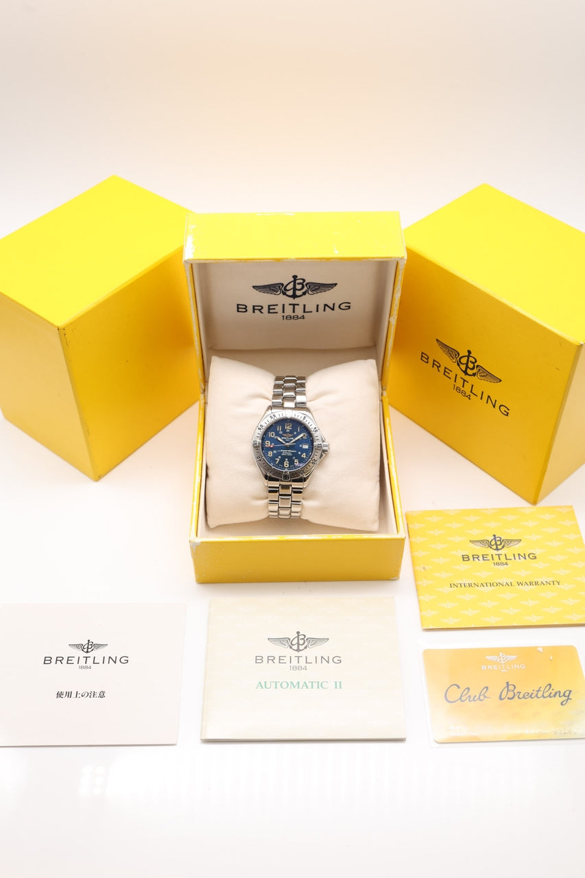 Breitling Superocean 41mm Automatik Blau A17040 - Papiere und oder Lieferumfang