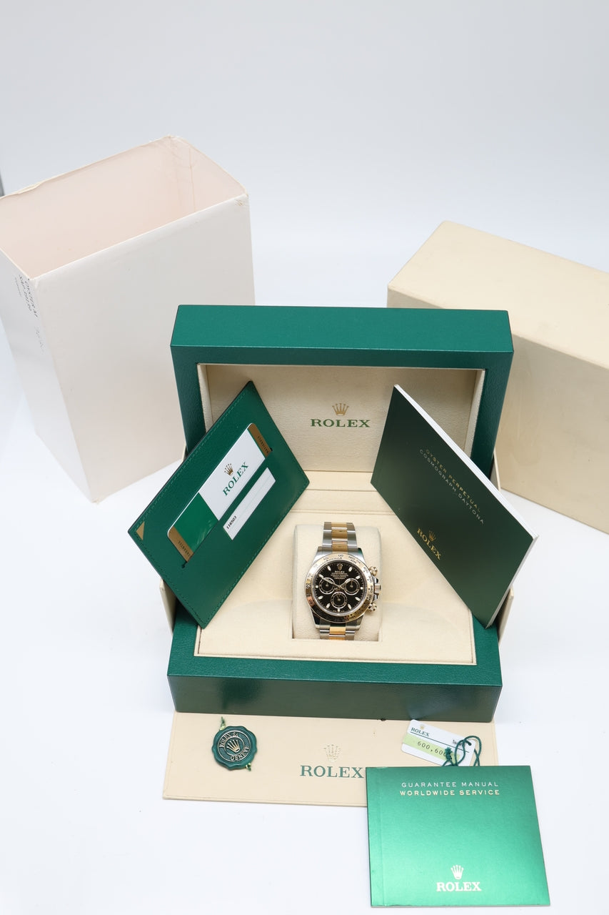 Rolex Daytona Stahl/Gold Automatik Schwarz 116503 - Papiere und oder Lieferumfang