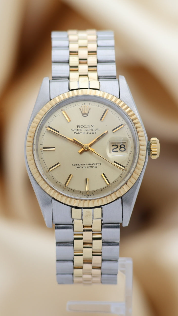 Rolex Datejust 36mm Automatik Stahl Gold Plexi  1601 - Thumbnail