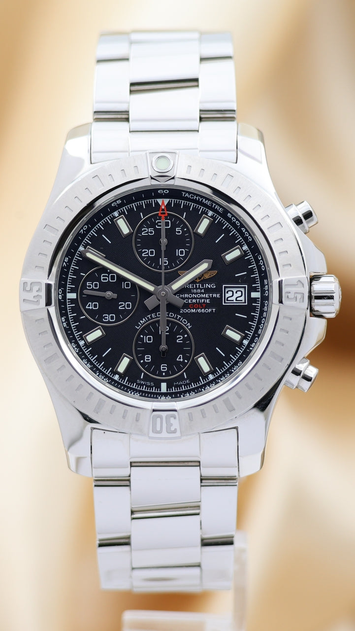 Breitling Colt Chronograph 44 Automatik Herrenuhr Schwarz A13388 - Thumbnail
