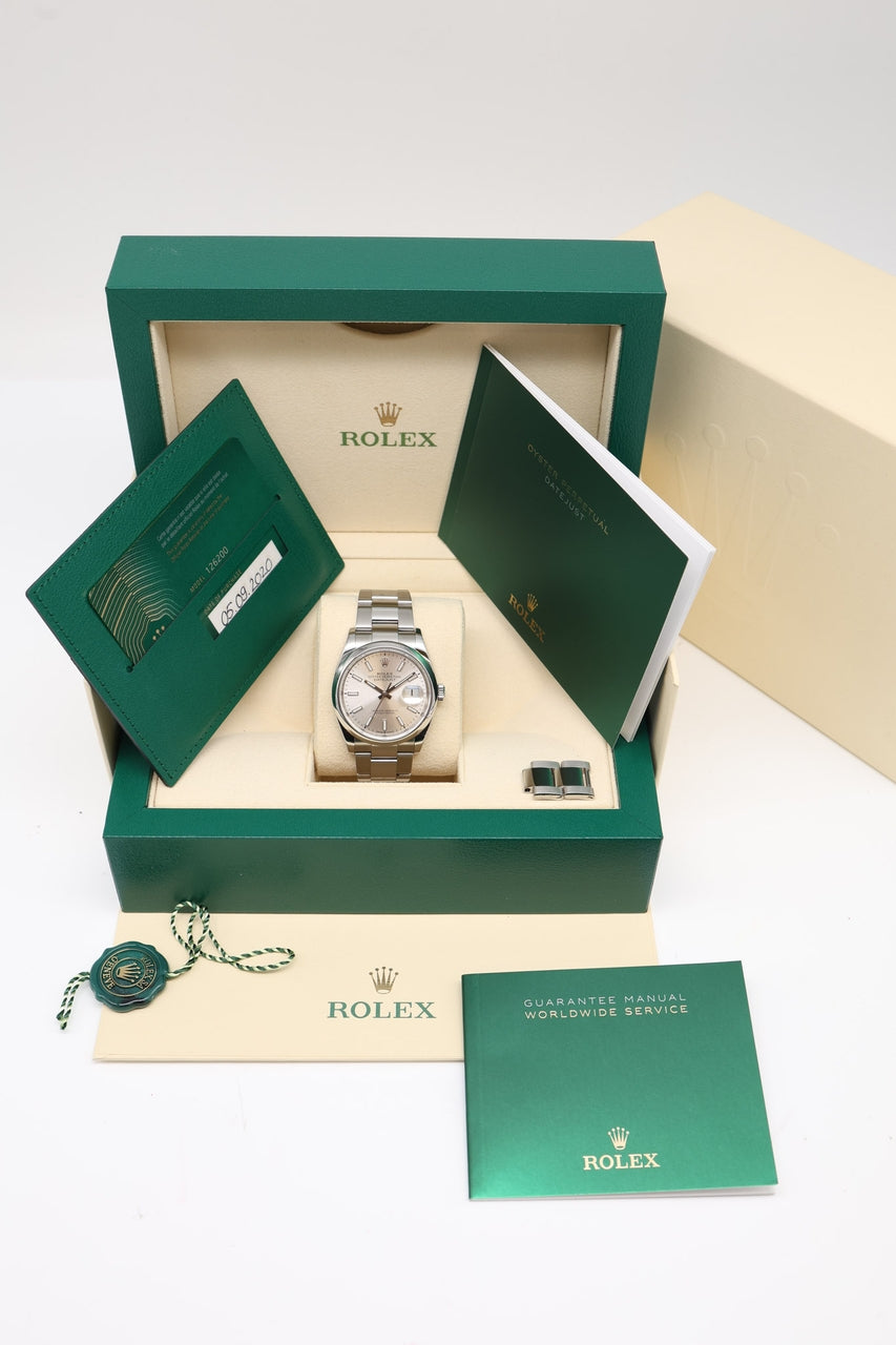 Rolex Datejust 36mm Automatik Herrenuhr 126200 - Papiere und oder Lieferumfang