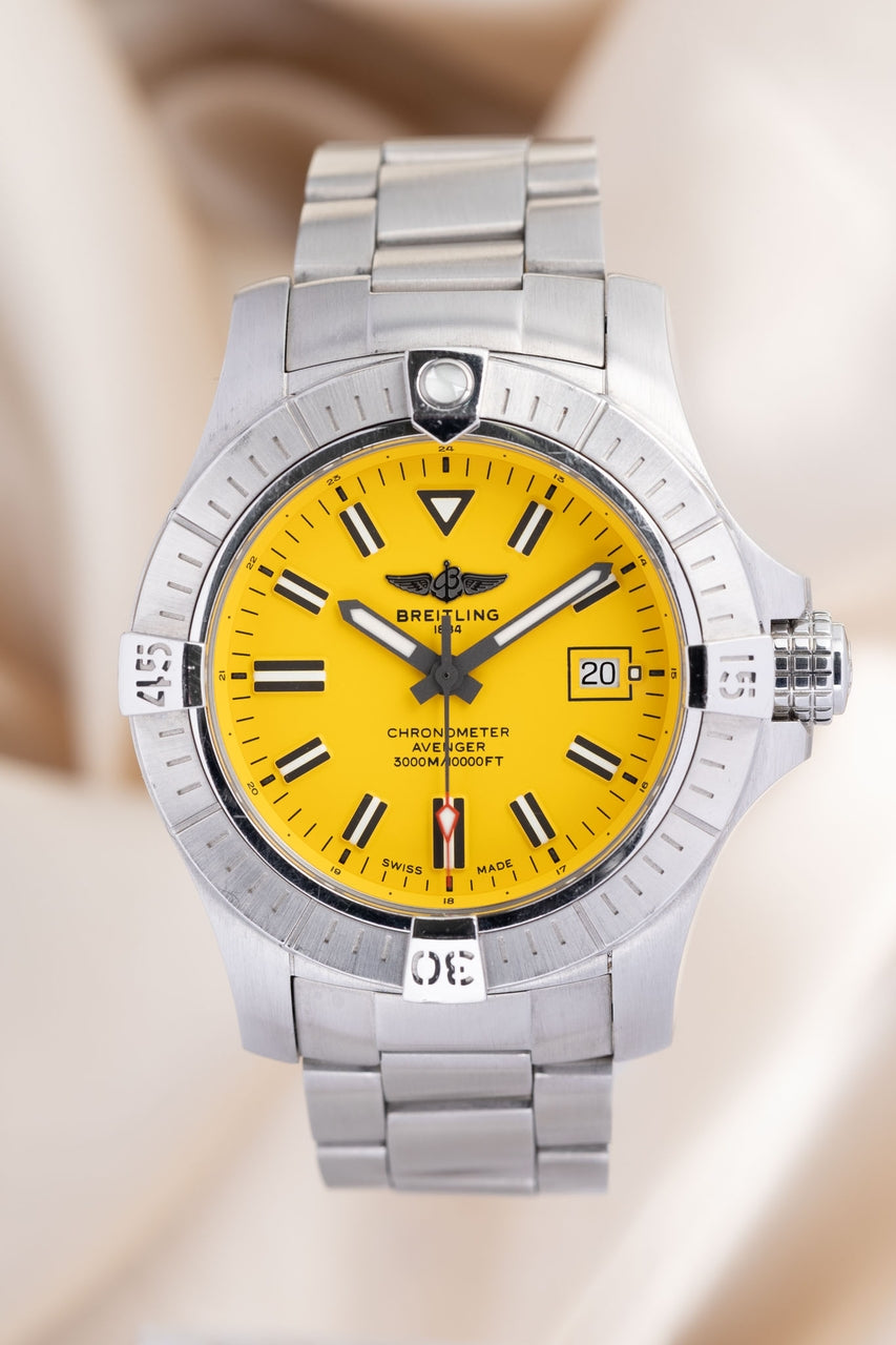Breitling Avenger Seawolf 45mm Automatik Herrenuhr Gelb A17319 - Thumbnail