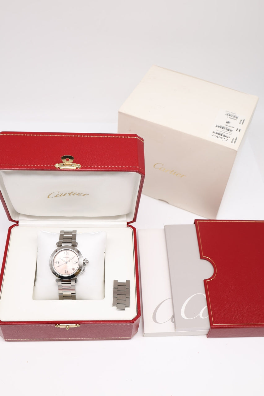 Cartier Pasha C 35mm Automatik Rosa W31075M7 - Papiere und oder Lieferumfang