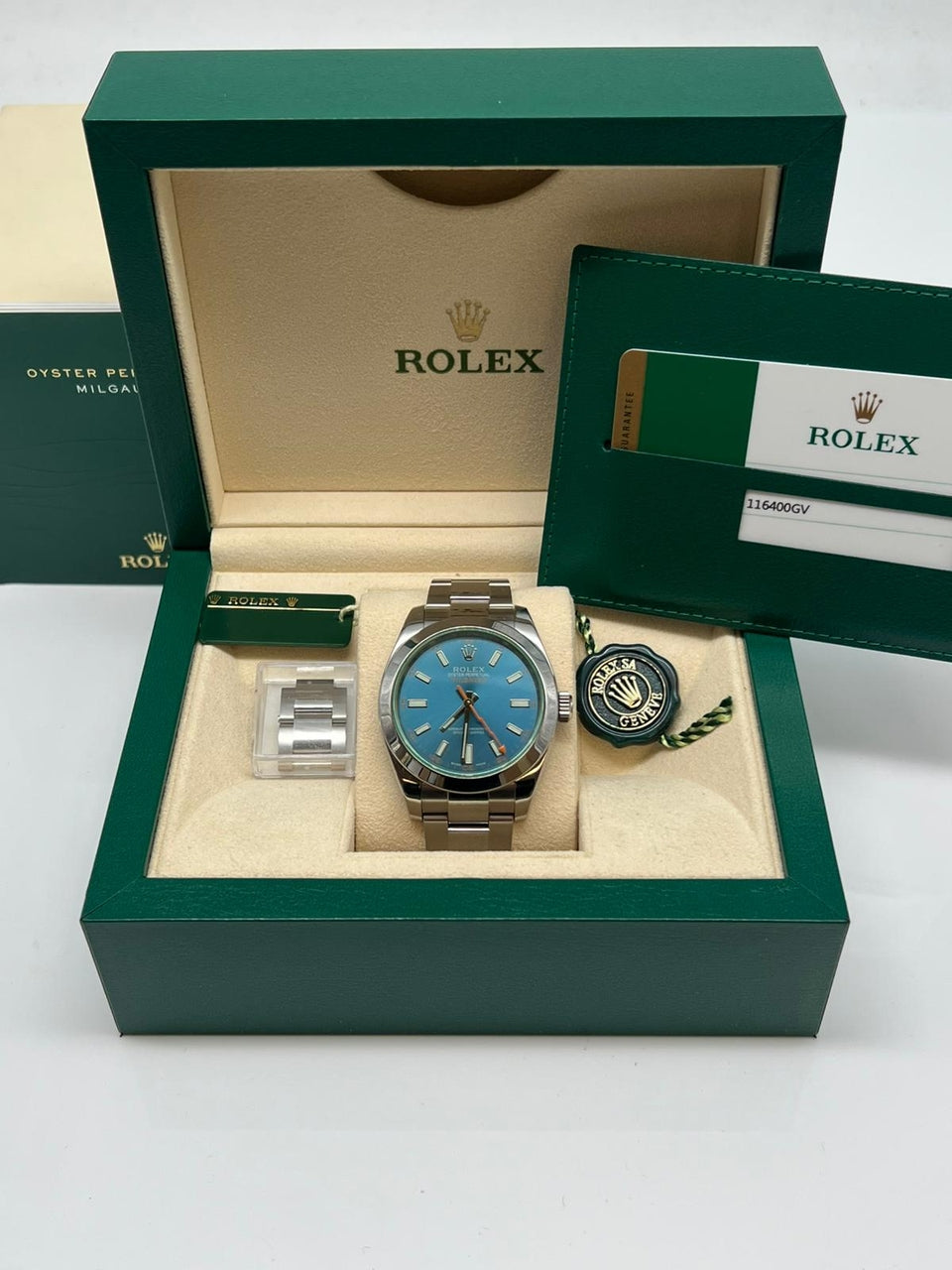 Rolex  Milgauss Automatik Herrenuhr Stahl 40mm 116400 - Papiere und oder Lieferumfang