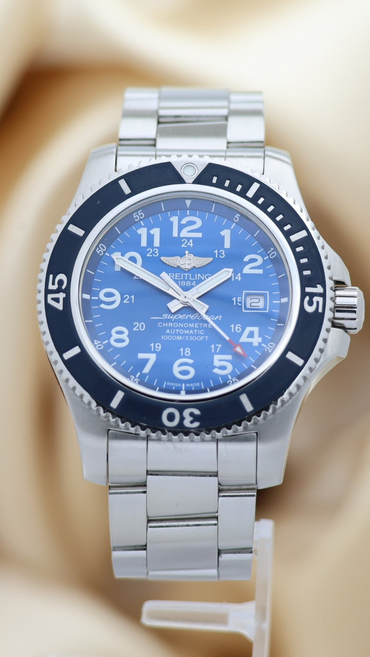 Breitling Superocean II 44 Automatik Blau Herrenuhr A17392 - Thumbnail