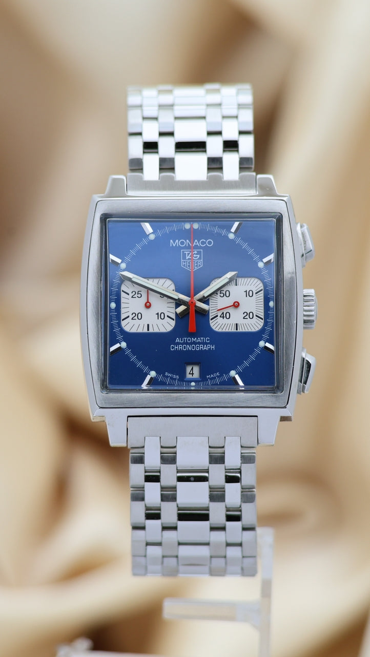 Tag Heuer Monaco Automatik Herrenuhr Blau  CW2113 - Thumbnail