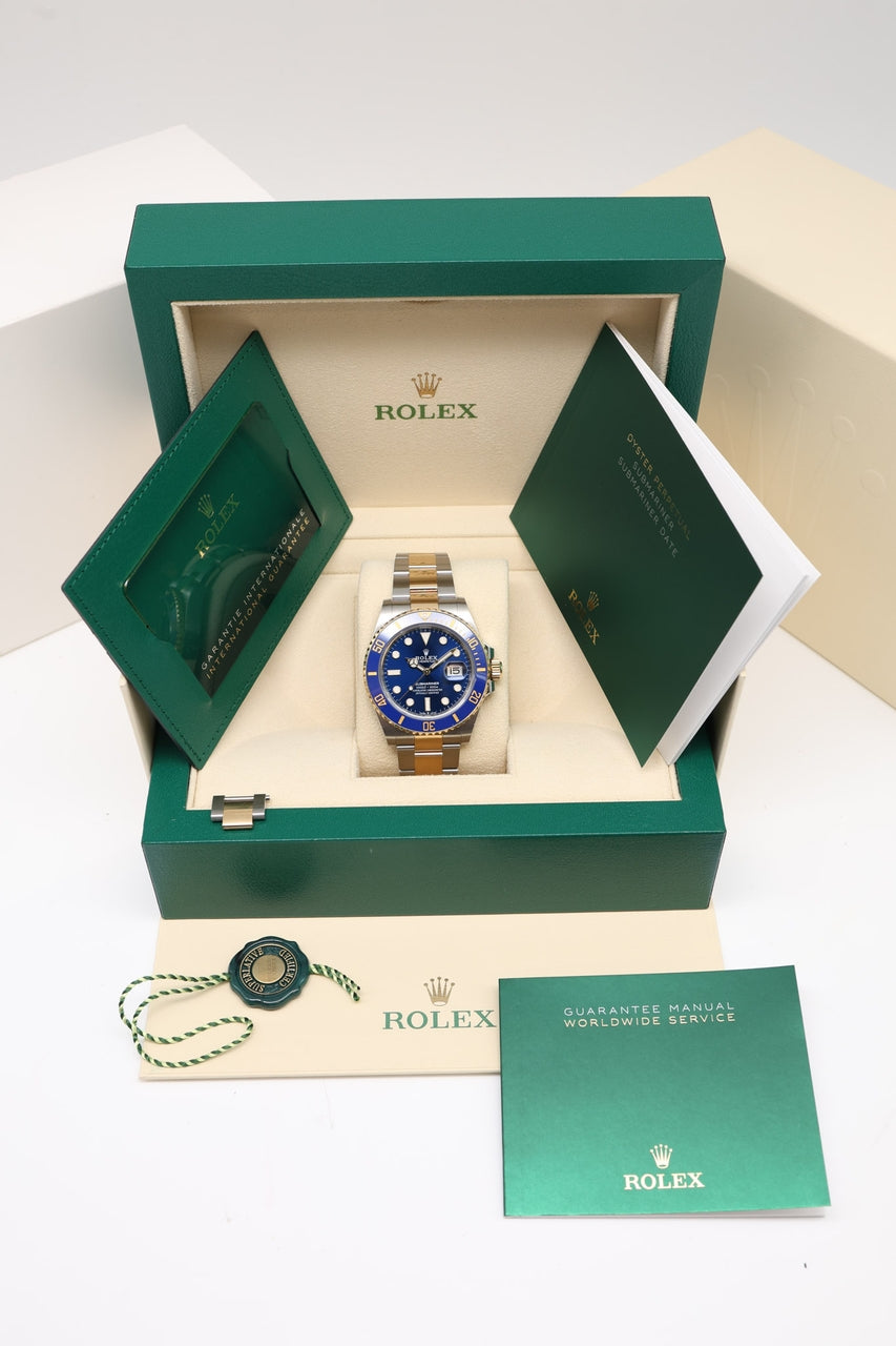 Rolex Submariner Date Stahl/Gold Bluesy 41mm Automatik 126613LB - Papiere und oder Lieferumfang