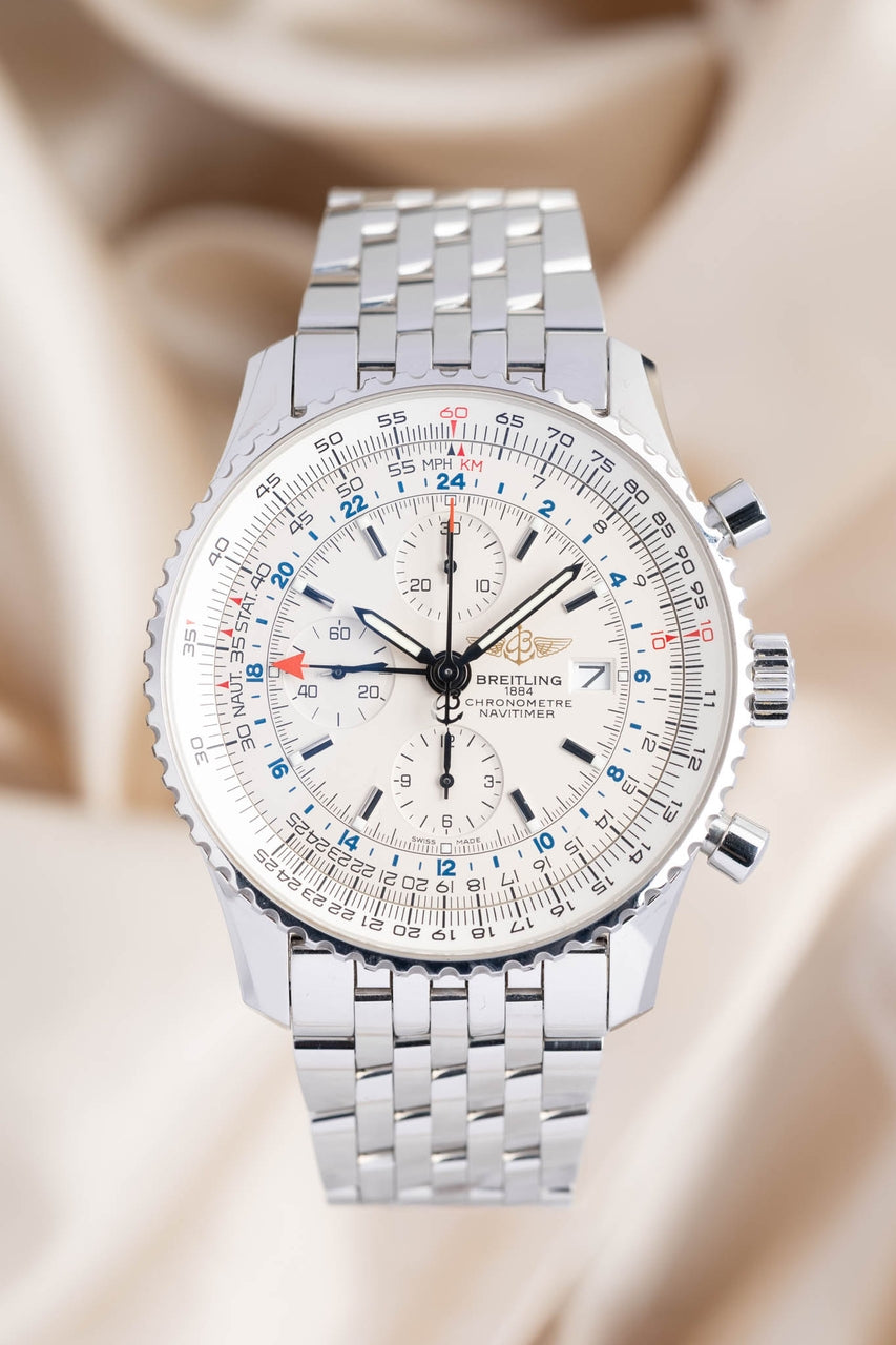 Breitling Navitimer World GMT 46mm Automatik Herrenuhr A24322 - Thumbnail