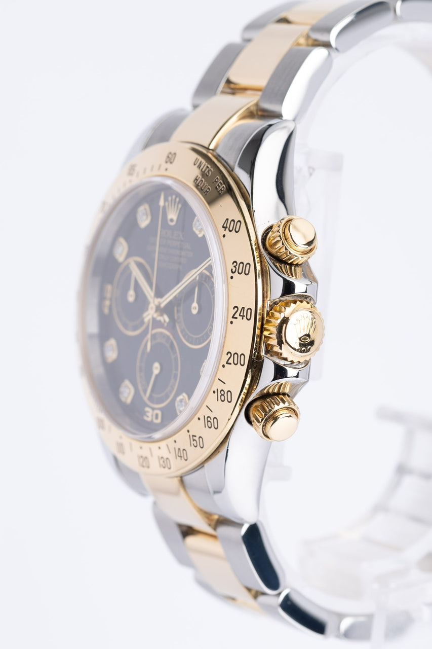 Rolex Daytona Gold/Stahl "Diamond Dial" Automatik Schwarz 116523 - Detailansicht 1
