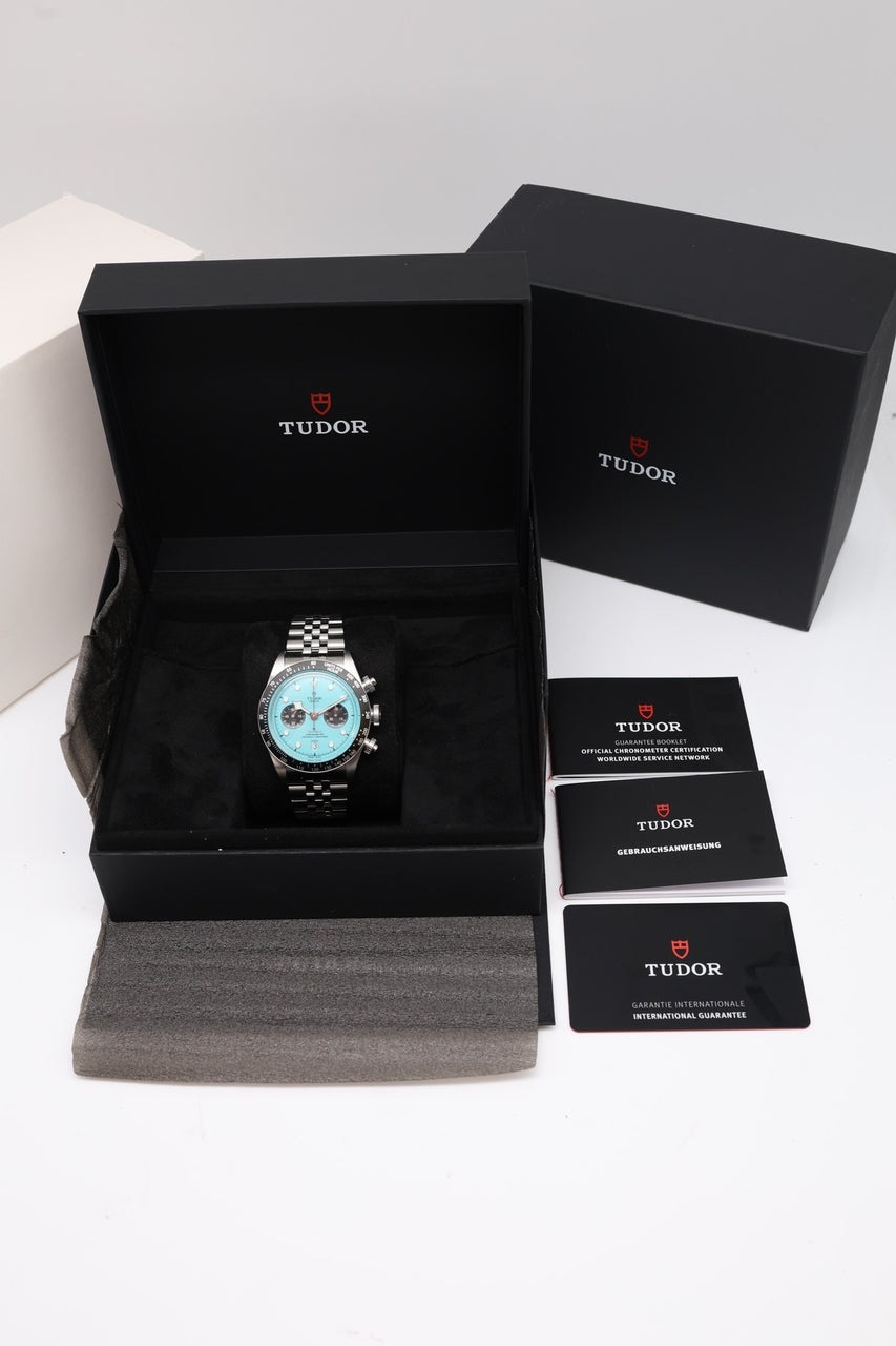 Tudor Black Bay Chrono 41mm "Flamingo Blue"  79360N - Papiere und oder Lieferumfang