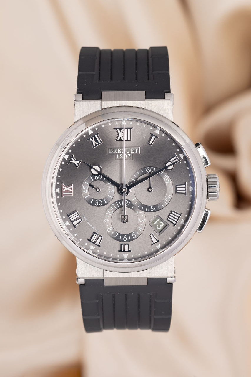 Breguet Marine Titanium Chronograph Grau fullset 2022 5527TI - Thumbnail