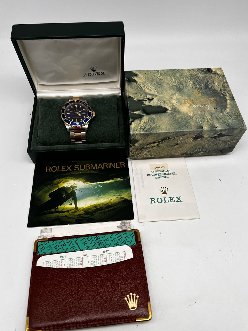 Rolex Submariner Date Stahl/Gold Purple-Blatt 16613 Box + og. Papiere