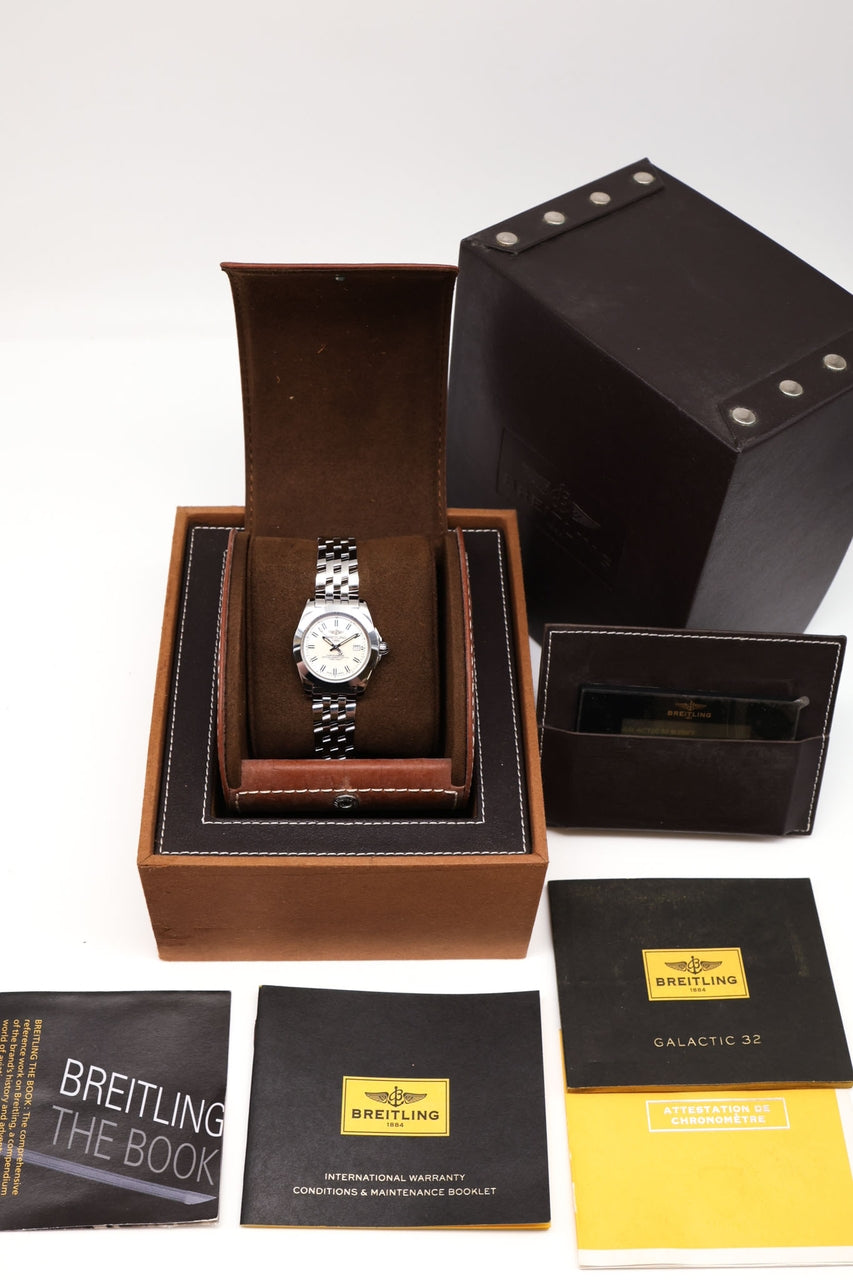 Breitling Galactic 32 Sleek Perlmutt Blatt Quarz A71330 - Papiere und oder Lieferumfang